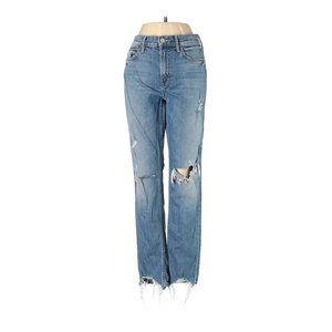 Mother blue slim straight jeans